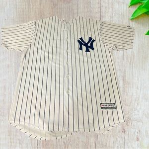 New York Yankees Baseball Jersey, size XLT Blue and White!